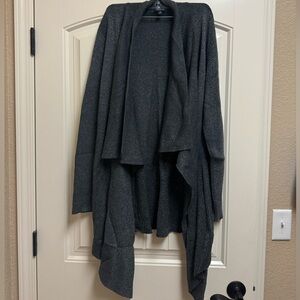 Torrid Dressy Metallic Sweater Cardigan with Shark hem front